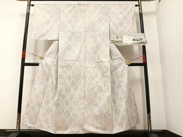 H*✨様 白大島紬　花　正絹　袷　着物　中古　8215 白大島紬 花 正絹 袷 着物 中古 8215