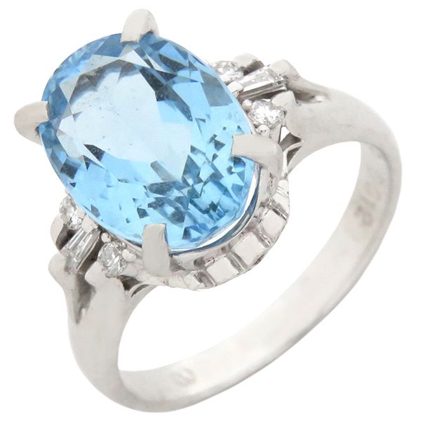 楽天市場】アクアマリン 5.51ct リング 11号 PT900 プラチナ
