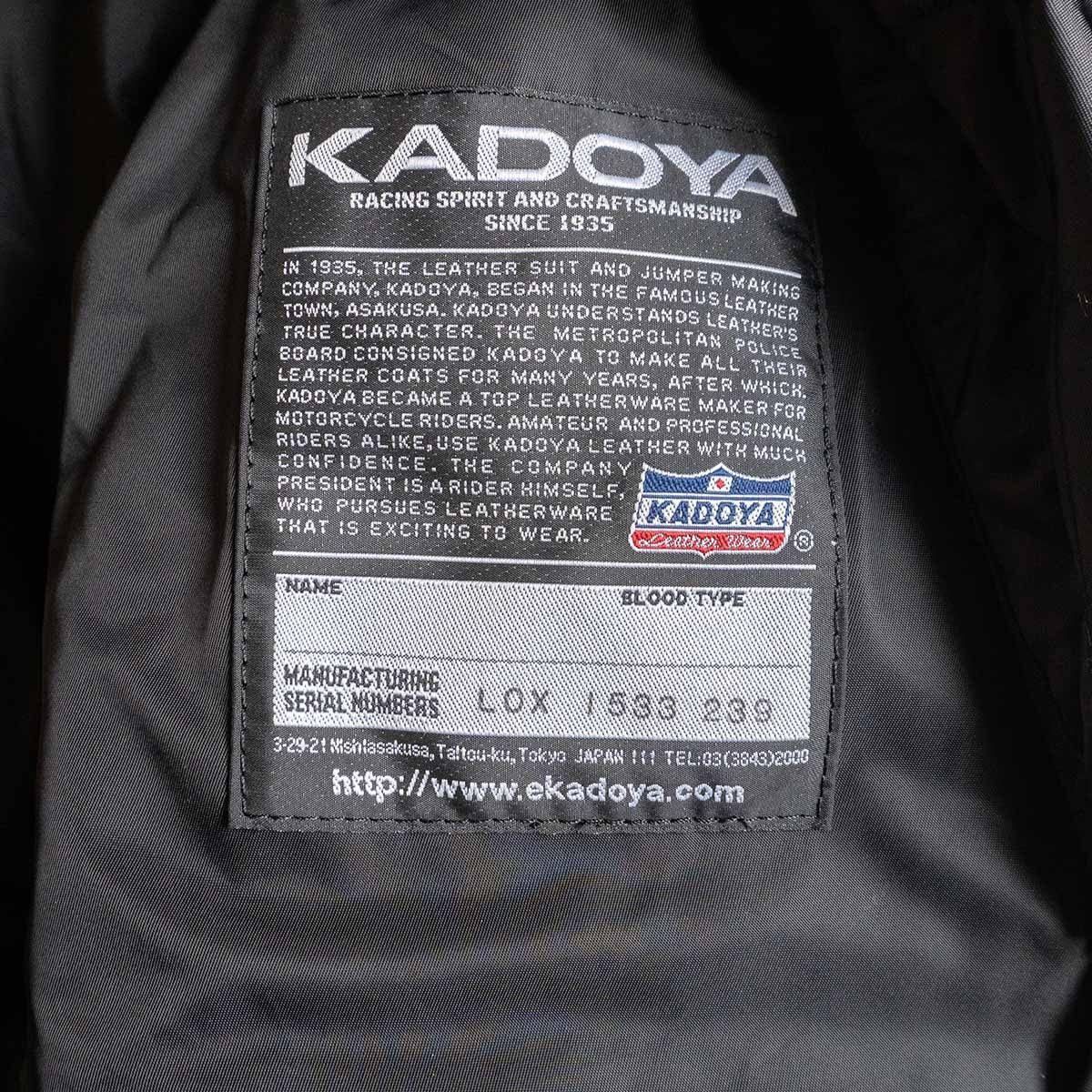 美品】KADOYA【EVO パデット ダブルライダースジャケット】L レザー