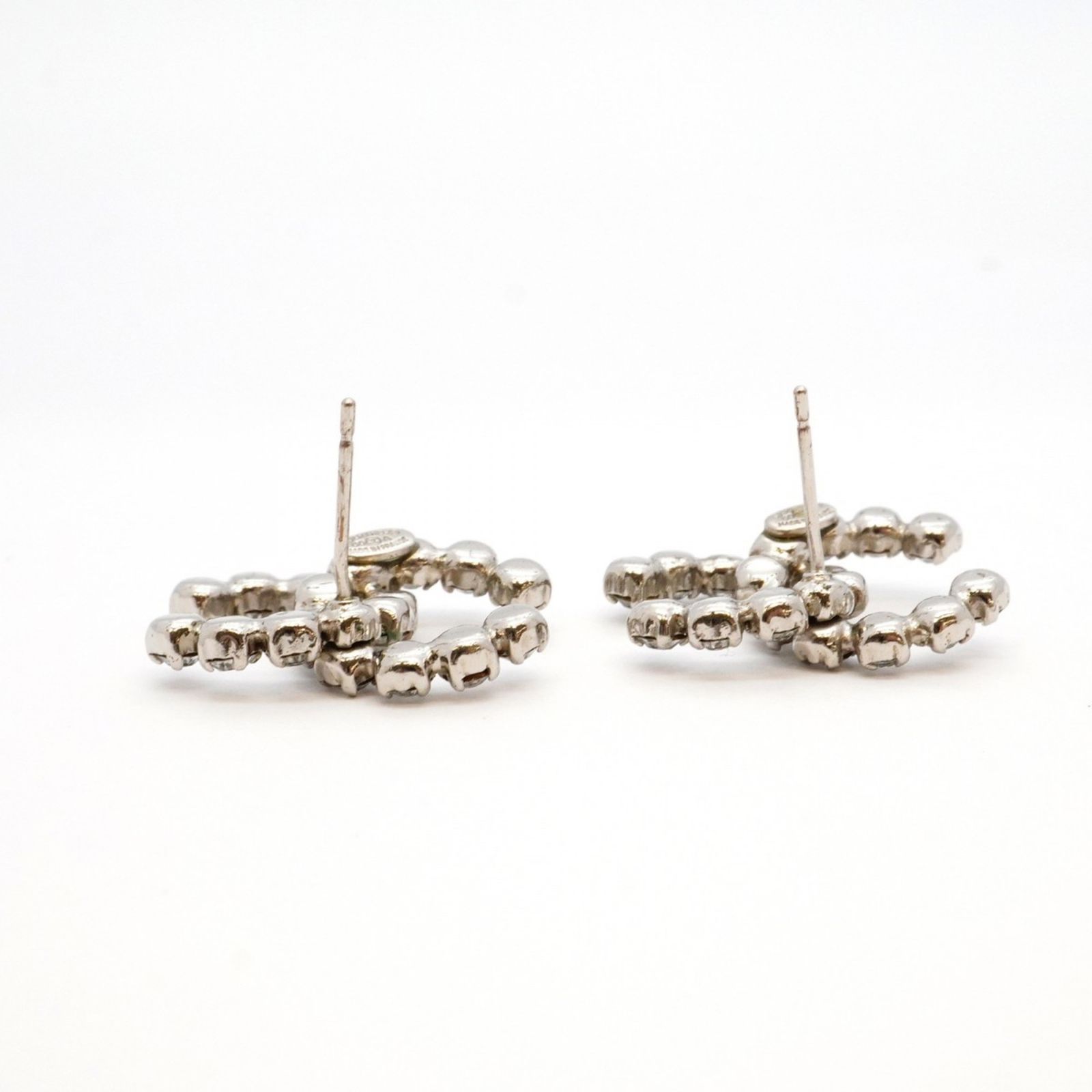 【CHANEL】ココマーク I24A ピアス メタル×ラインストーン CHANEL シャネル I24A ココマーク ラインストーン ピアス