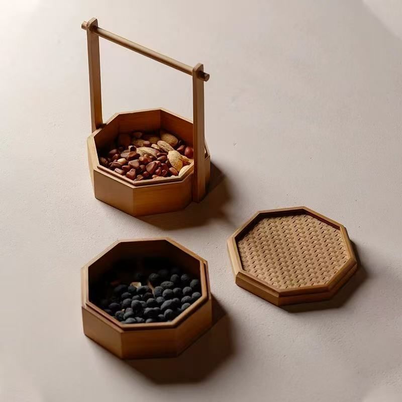 竹細工 菓子器 2段 WEB販売開始】駿河竹千筋細工 菓子器 淡路