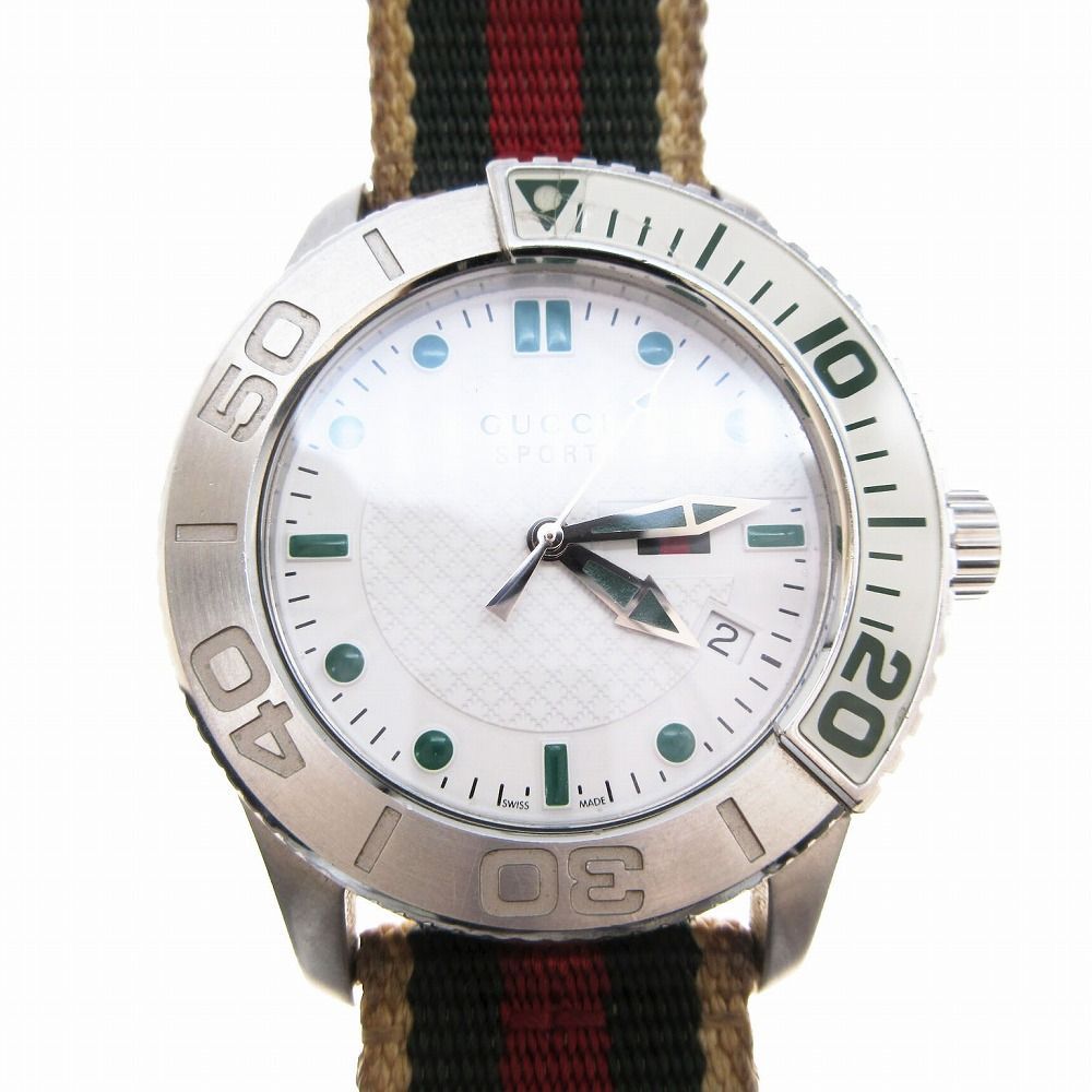 稼働品◎GUCCI 腕時計 Gタイムレス スポーツ 126.2 シェリーライン レンタル商品【126.2】GUCCI Gタイムレス クロノグラフ｜カリトケ