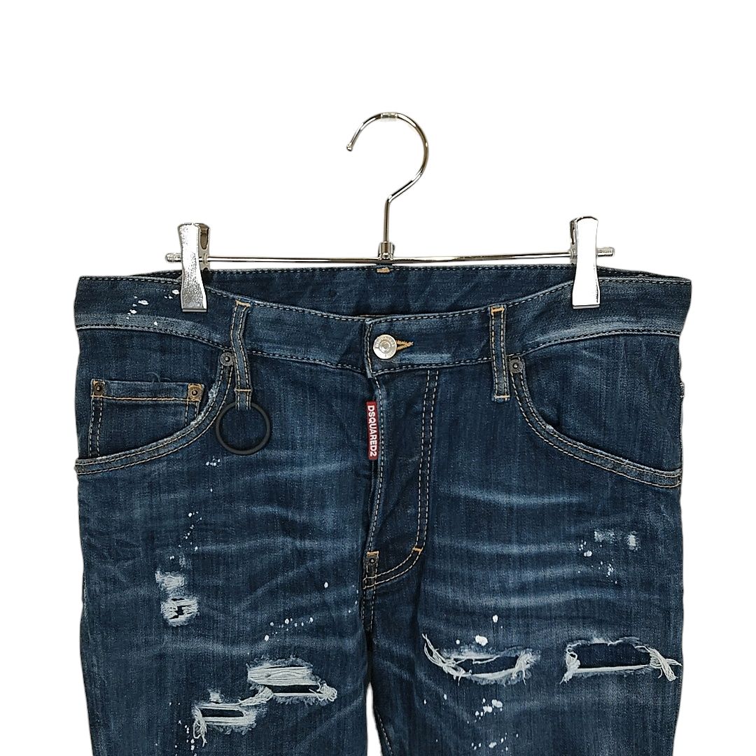 DSQUARED2 ディースクエアード46 デニム スキニー スタッズ ダメージ