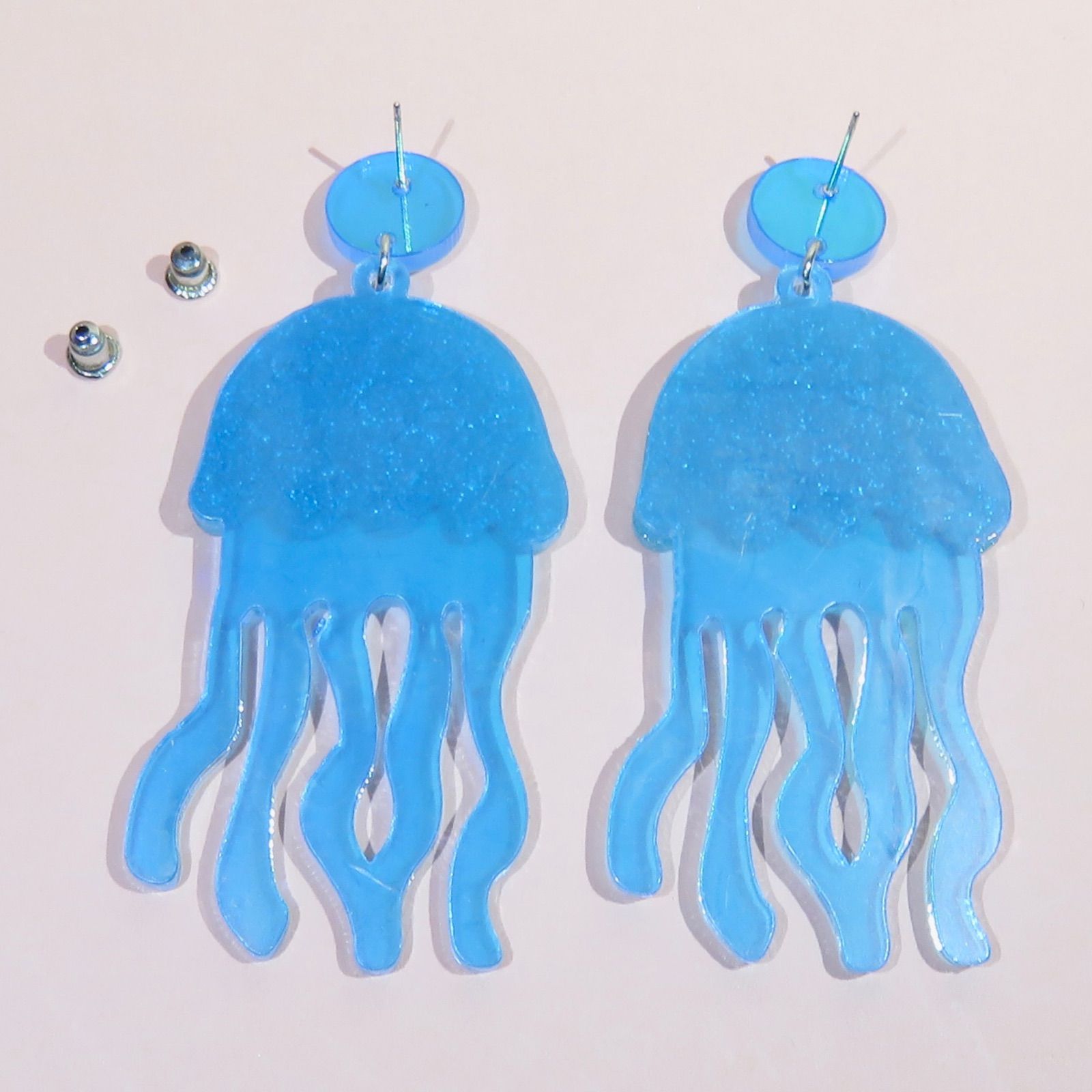 くらげ ピアス アクセサリー 個性派 クラゲ クリア ラメ