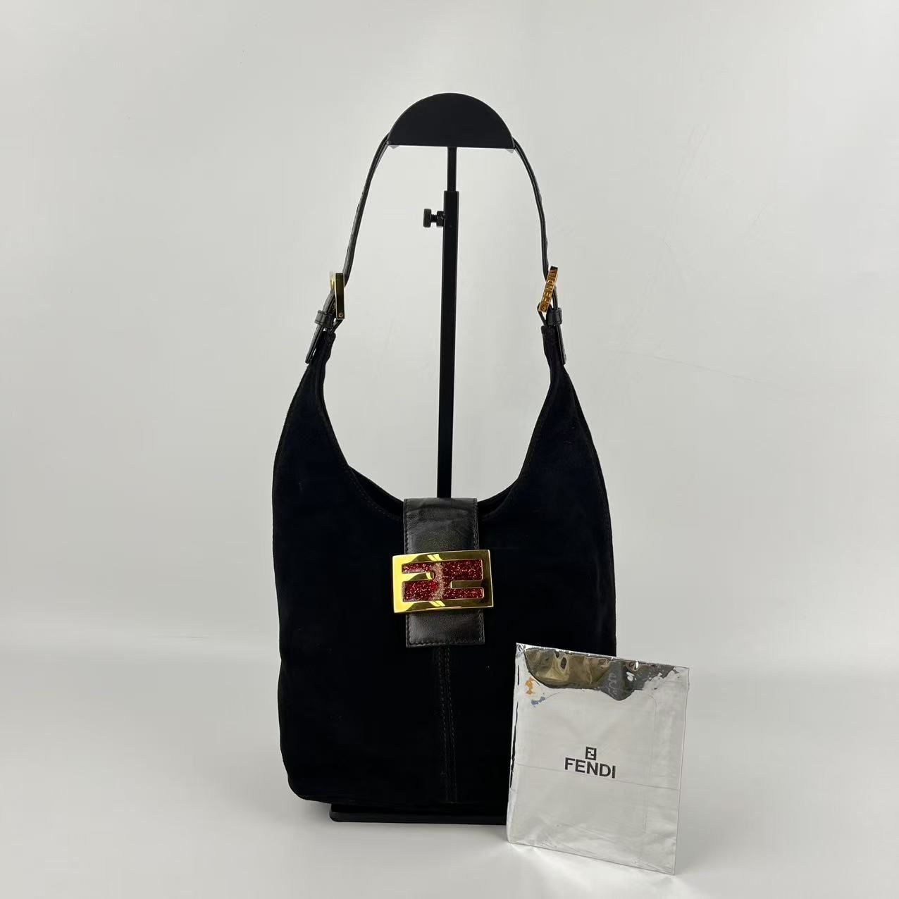 フェンディ バケット マンマバゲット ショルダーバッグ スエード