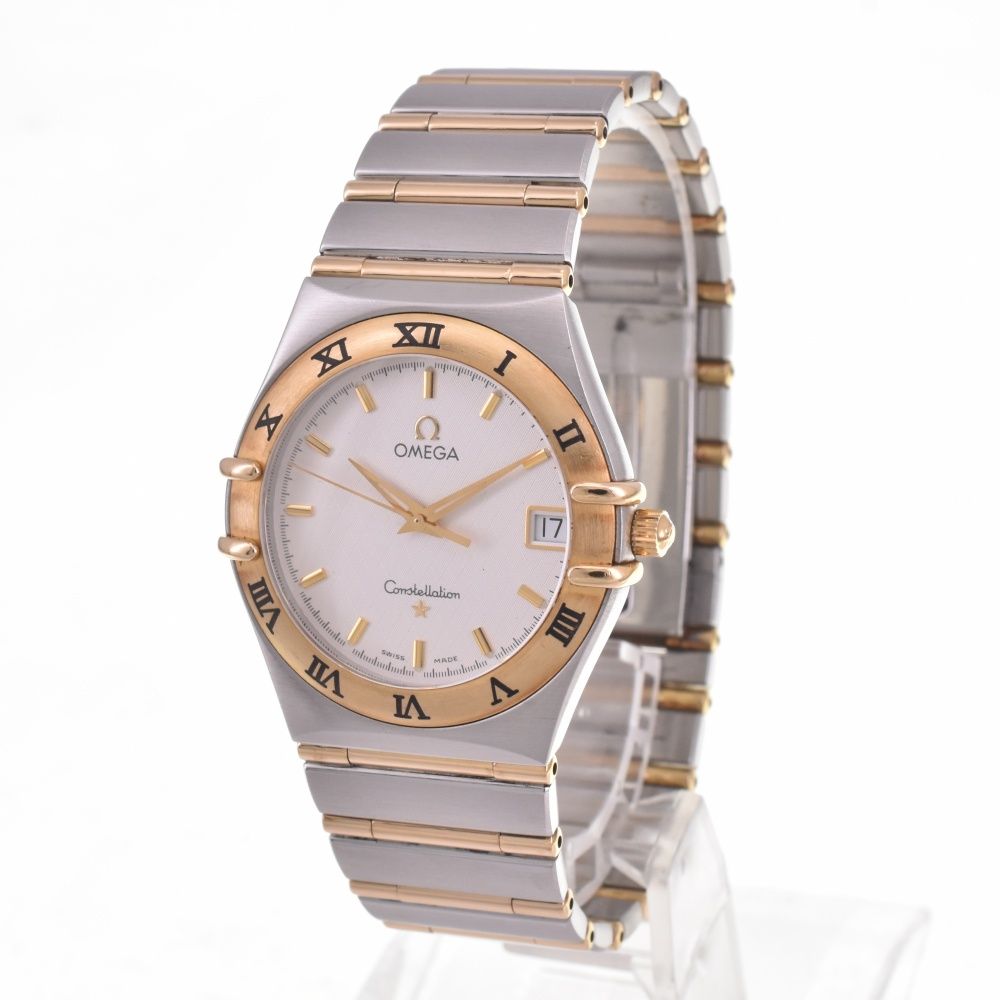 オメガ OMEGA 1212.30 コンステレーション デイト SS|K18YG フルバー クォーツ メンズ 箱 保証書付き I 142656