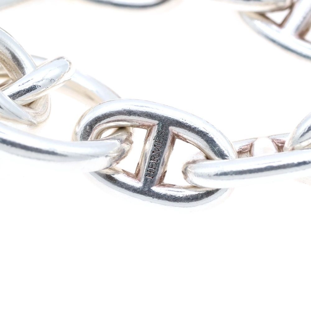 HERMES シルバーチェーンブレスレット　サイズ16　MM フランスパリ購入 HERMES (エルメス) シェーヌダンクルMM チェーンブレスレット 16
