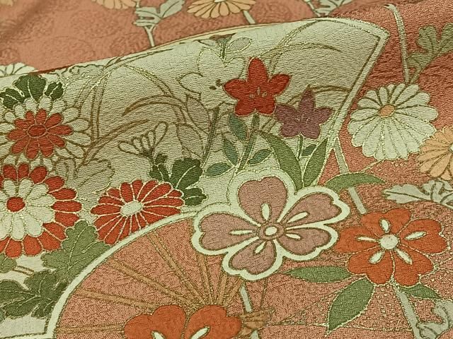 平和屋着物○訪問着 笹 松葉 梅 金彩 正絹 逸品 AABD4374ck 平和屋着物