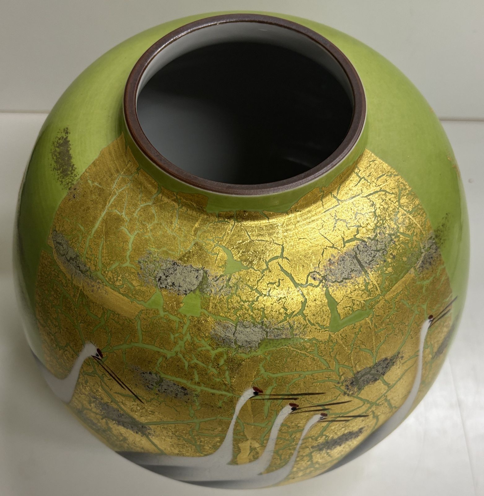 現状品 九谷焼 金箔鶴 光陽作 花瓶 壺 瓶 - メルカリ