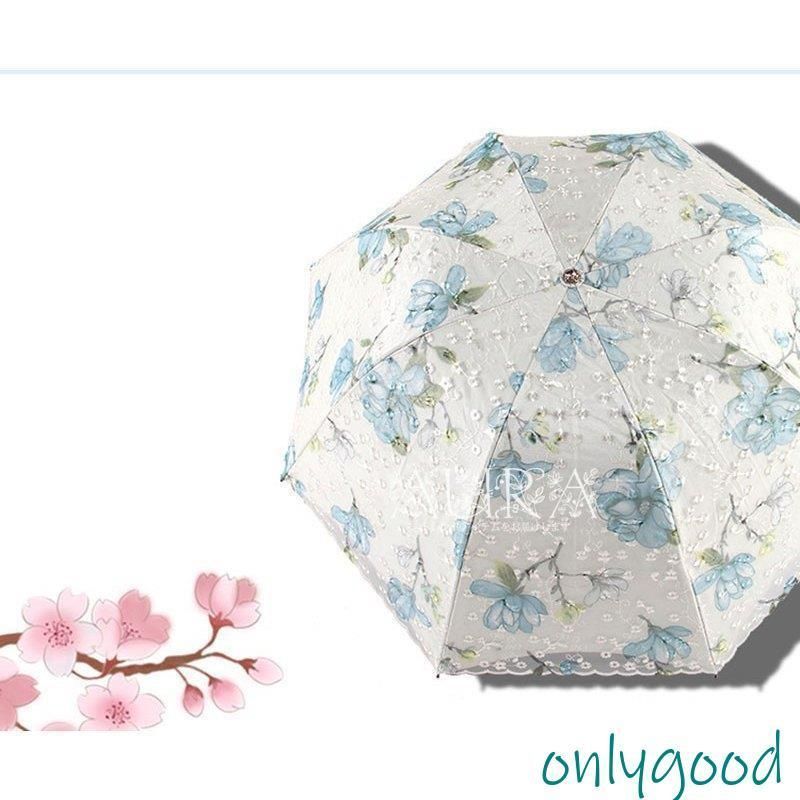 折りたたみ傘レディース軽量UVカット完全遮光花柄レース姫傘日傘晴雨兼用折り畳み遮熱遮光紫外線雨傘