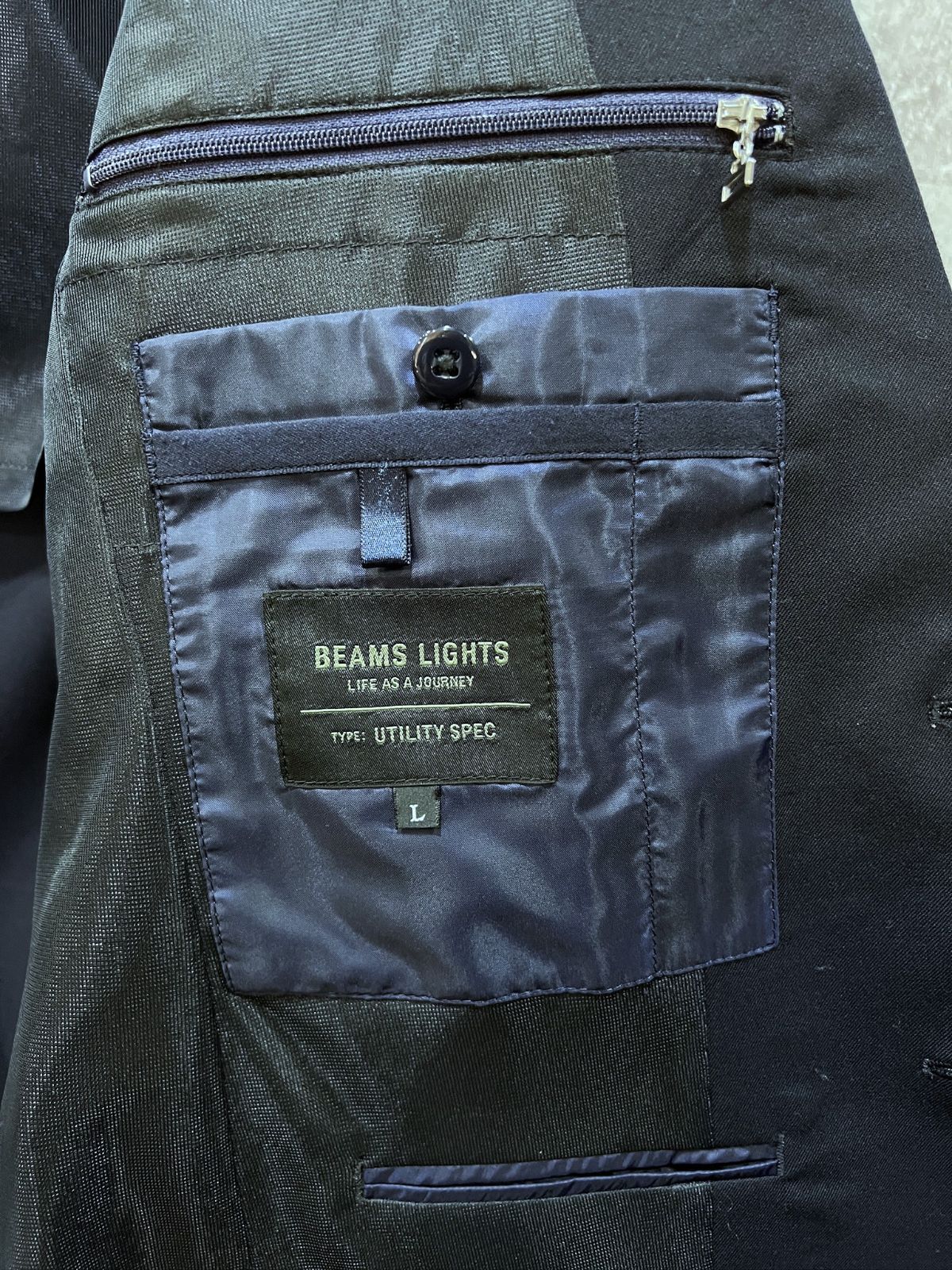 美品 ビームス ライツ UTILITY SPEC スーツ L ネイビー BEAMS
