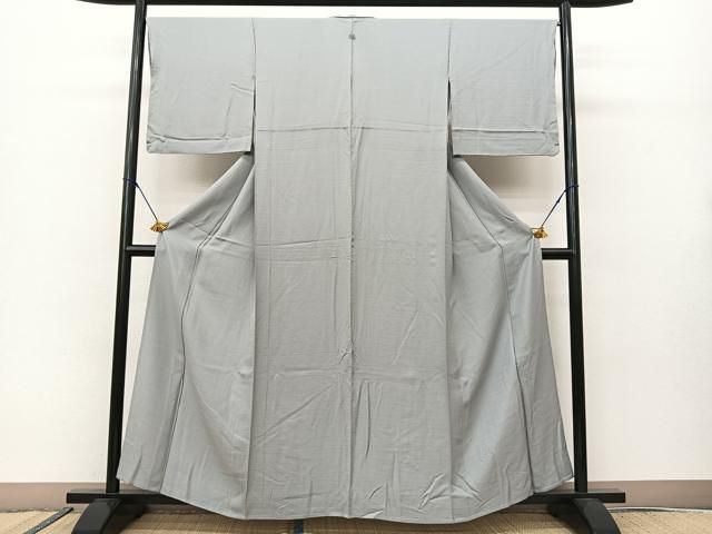 平和屋着物□上質な色無地 流水地紋 千草鼠色 正絹 逸品 AAAW2766fw