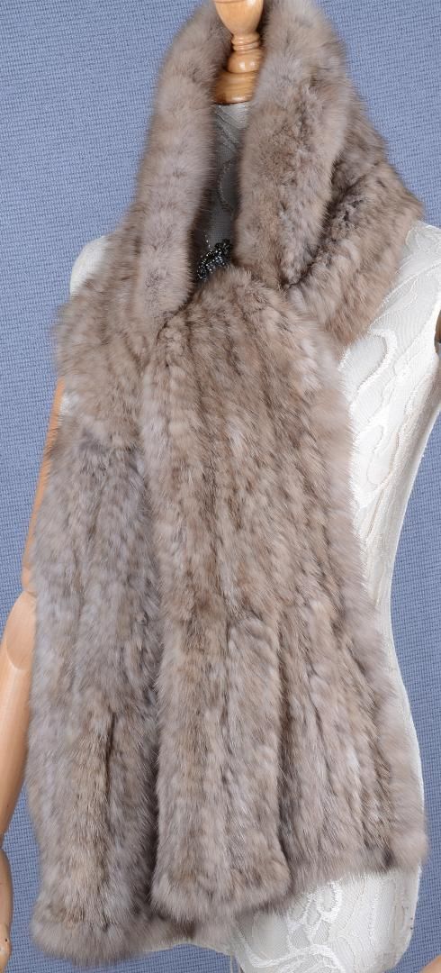 新品毛皮の王様と呼ばれる長1.70mのセーブルロングマフラー幅20リアル  