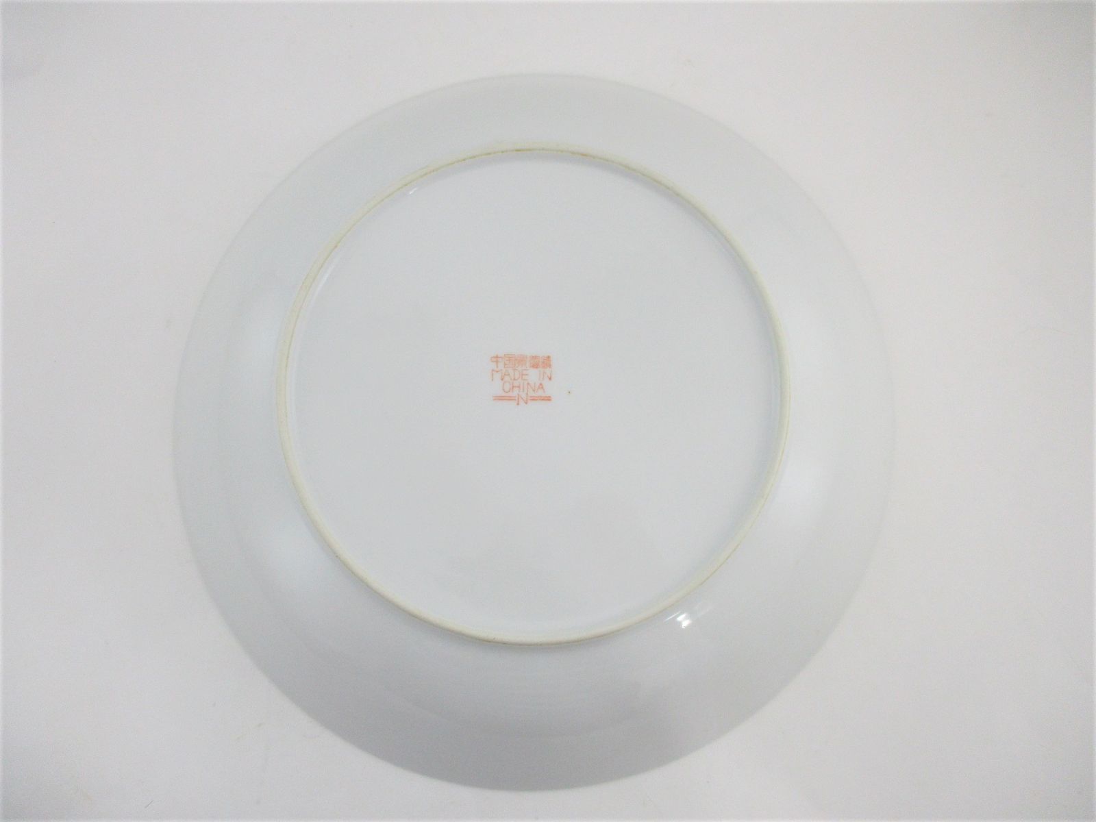 ◇中国古陶磁 中国景徳鎮 粉彩花蝶紋 大皿 深皿 直径約30cm 色絵