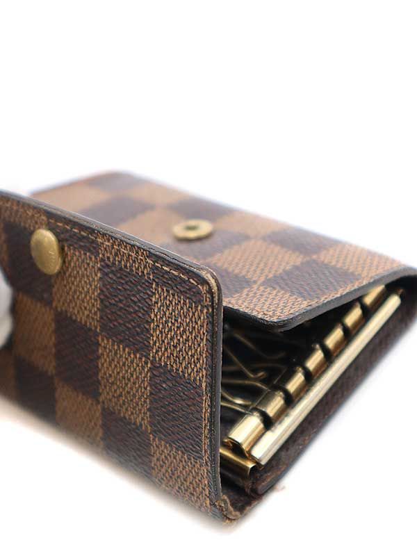 新品　箱付き　LOUIS VUITTON キーケース　レザー　ダミエ　ブラウン メンズ Louis Vuitton ダミエ レザーキーケース ダークブラウン メンズ