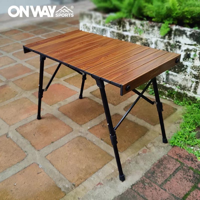 ONWAY SPORTS３WAYアルミロールテーブル Ｍ OW-8448-BR ONWAY SPORTS 3WAYアルミウッドロールテーブル Mサイズ OW