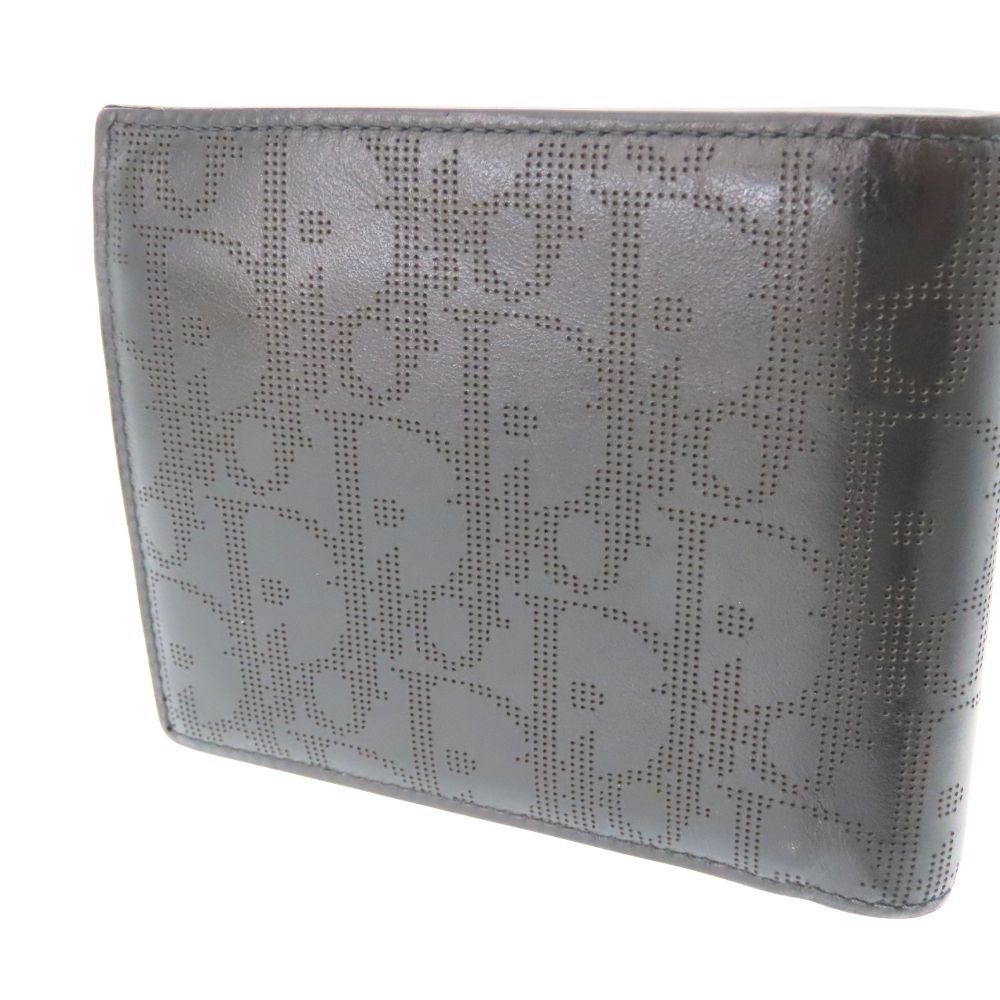 中古】Dior ディオール 2つ折り財布 ディオールオム ブラック 黒