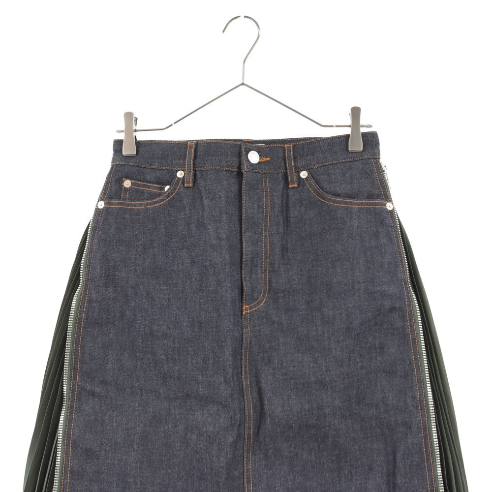 sacai 21ss デニム　スカート Sacai (サカイ) 21SS×A.P.C. サイドジッププリーツデニム