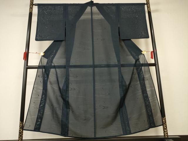 平和屋着物＊夏物 色無地 絽 流水紋紗 褐返色 正絹 AABC1811jd