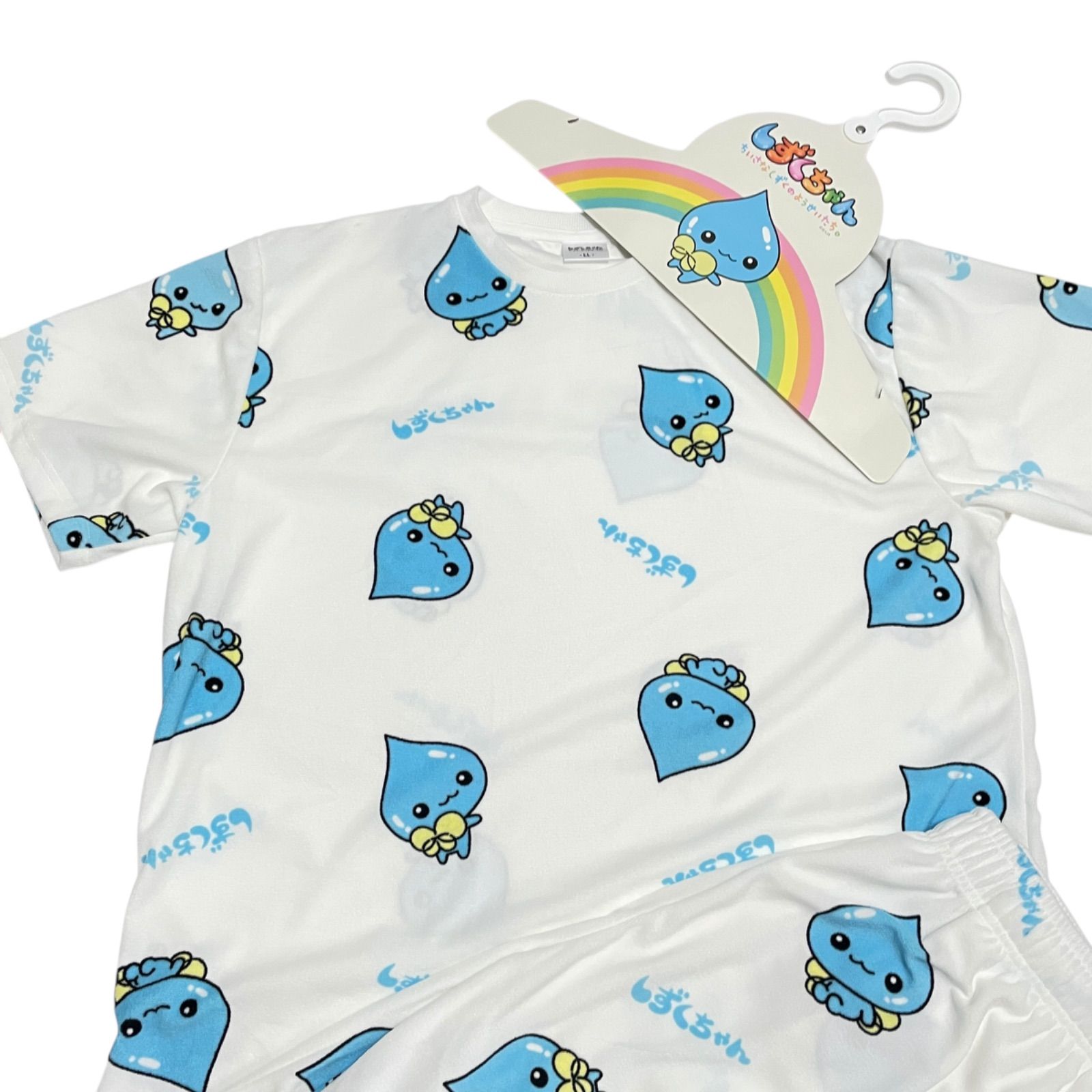 新品】しずくちゃん 上下セットアップ ルームウェア 半袖 ホワイト 総