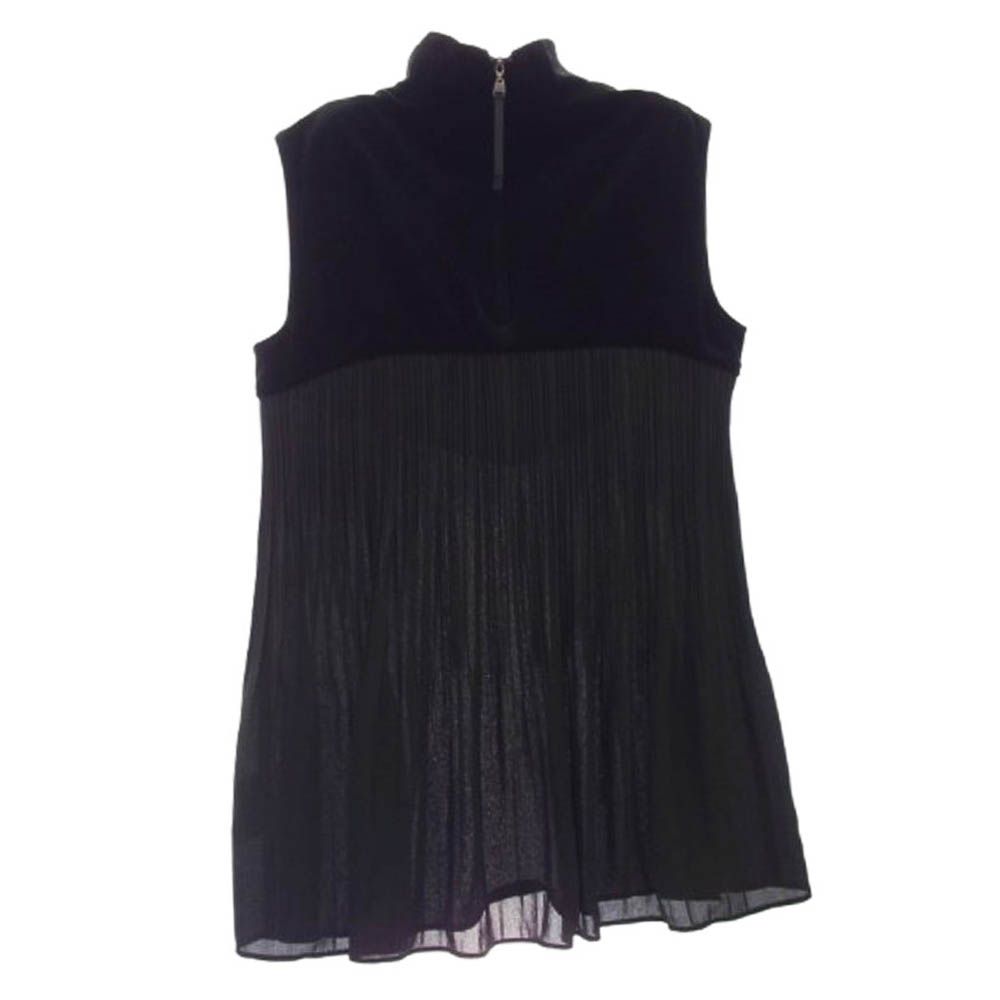 【美品】フォクシー ベロアノアール ノースリーブワンピース ブラック 40 FOXEYワンピース フォクシーノースリーブワンピース 40美品