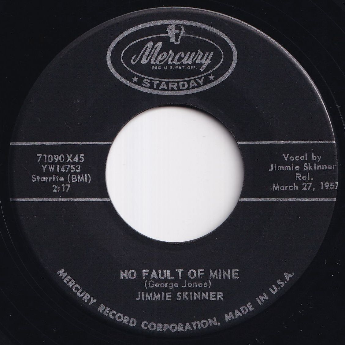 純国産黒盤音源再生利用ビートシリーズ　7inch レコード　レア Jimmie Skinner Born To Be Wild / No Fault Of Mine Mercury US