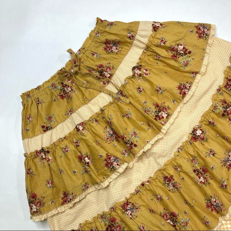 のみ ピンクハウス イエロー 花柄 段々スカート|2025年 春
