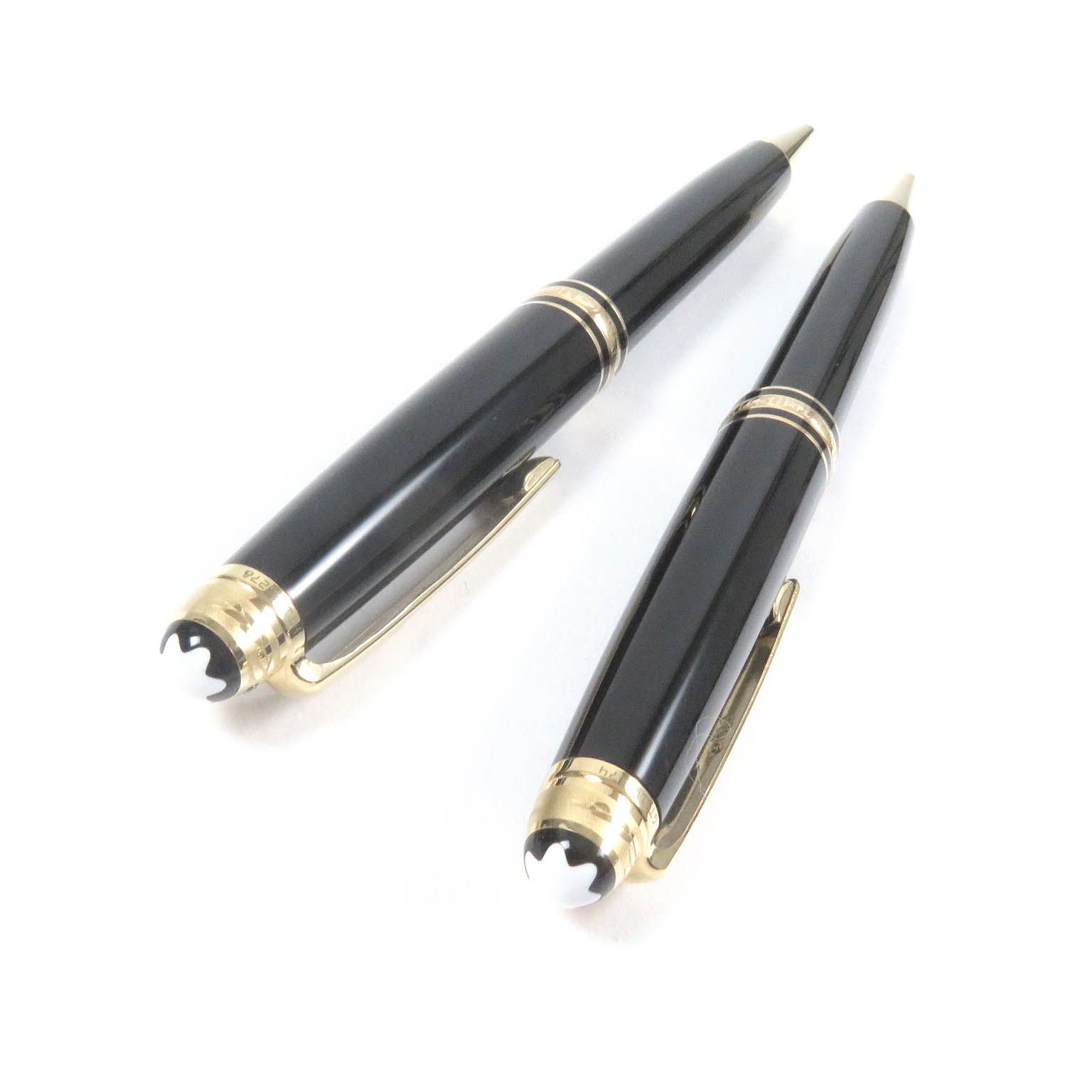 MONTBLANC - 美品□MONTBLANC モンブラン プレシャスレジン サファイア マイスターシュテュック クラシック シグネチャー ユニセフ フォーグッド 二本セット シャープペンシル ボールペン ブラック ゴールド 箱・ケース付き ドイツ製 メンズ 美品□MONTBLANC モンブラン プレシャスレジン サファイア マイ