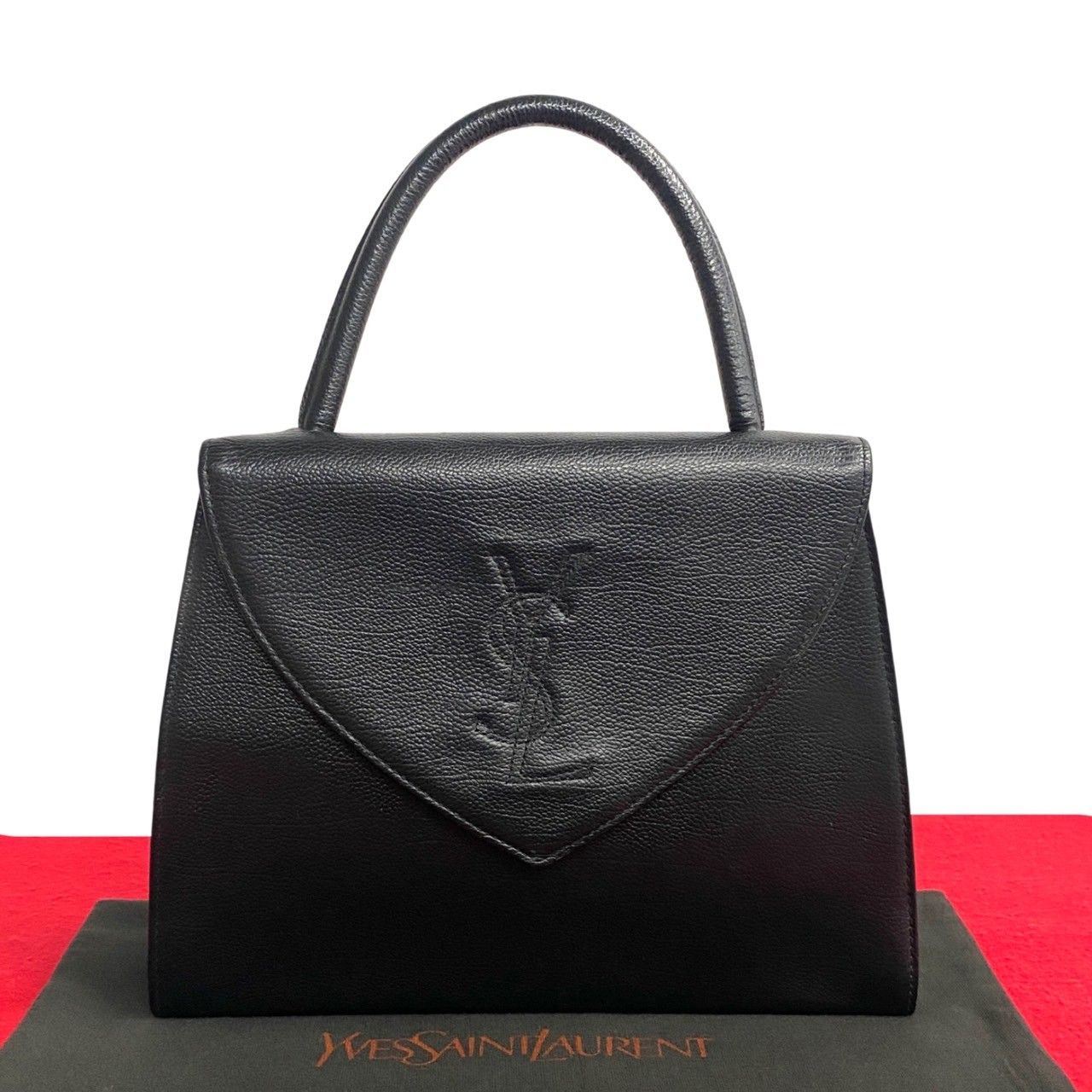 ほぼ未使用 YVES SAINT LAURENT イヴサンローラン YSL ロゴ ステッチ 