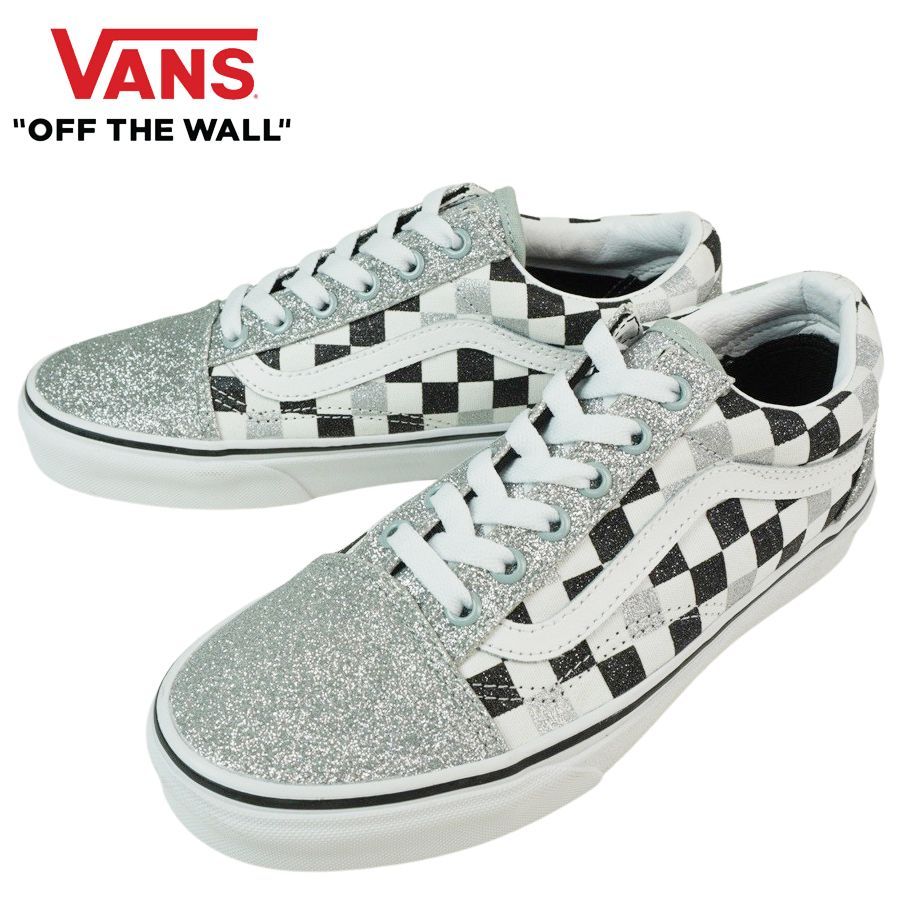 バンズ VANS ヴァンズOLD SKOOL　オールドスクール【箱無し】(GLITTER CHKBRD)SVRTRWHT(グリッターチェッカーボード)シルバートゥルーホワイトメンズ レディース スニーカー 靴 スケボー sk8 ストリート ローカット バンズ VANS ヴァンズ OLD SKOOL オールドスクール【箱無し】 (GLITTER