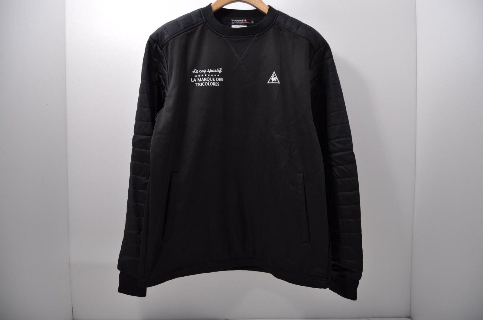中古 メンズ ルコックスポルティフ le coq sportif ジャケット LL 黒 ブラック 長袖クルーネックプルーバー 中綿入