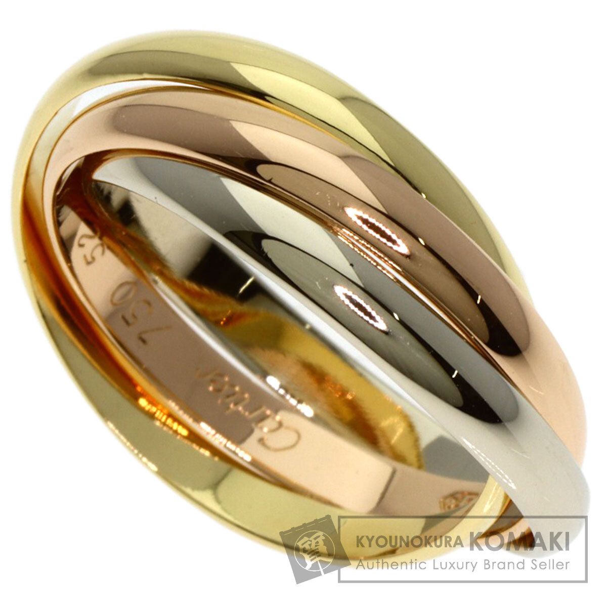 CARTIER カルティエ トリニティ SM 52 リング 指輪 K18YG K18WG K18PG レディース