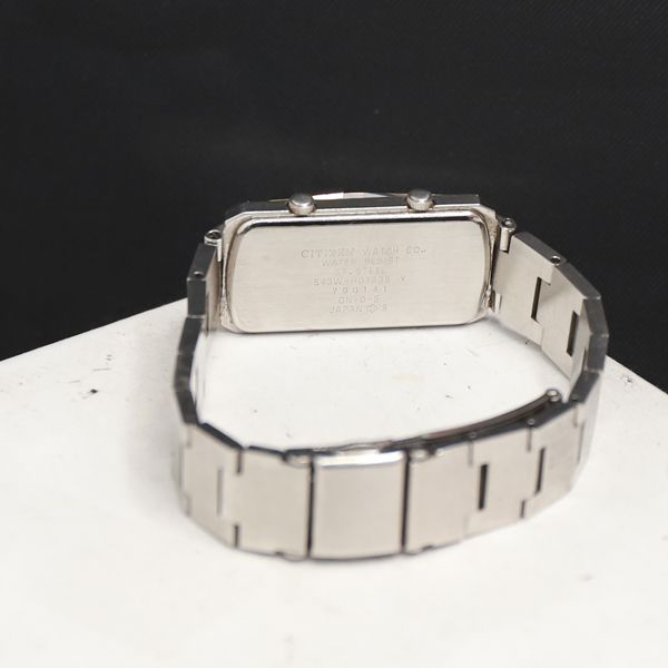 稼働 QZ シチズン クロスシー 543W-H07839 デュアルタイマー シルバー