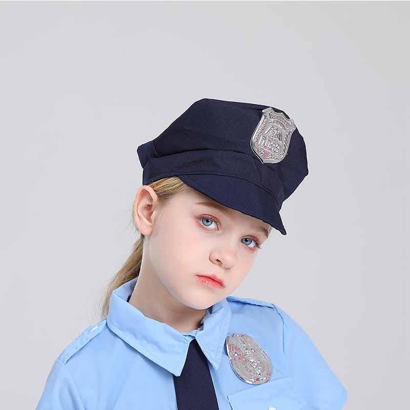 ハロウィン ポリス 仮装 子供 婦人警官 お巡りさん 警察 コスプレ 4点セット 警察服 制服 キッズ コスチューム 女の子 演劇 イベント パーティー 演出服　hl1010