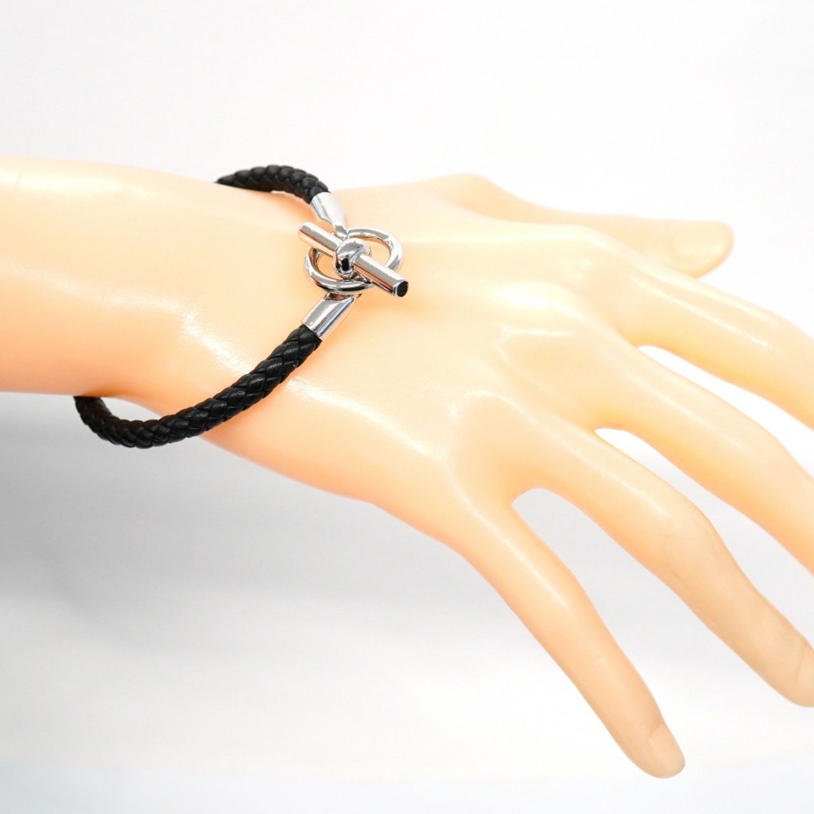 HERMES エルメス グレナン シルバー×レザー チョーカー ブレスレット HERMES 美品 エルメス グレナン チョーカー ネックレス レザー