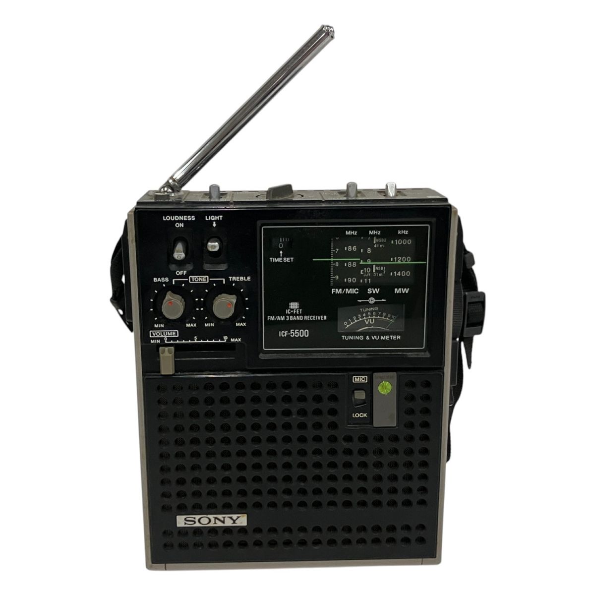 SONY スカイセンサーＩＣＦ−５５００ ACアダプター付き　（ジャンク品） SONY スカイセンサー5500A 1974年型 （ICF-5500A FM/AM/SW 3