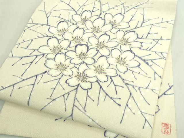 平和屋着物○人間国宝 森口華弘 蒔糊友禅 蒔糊散らし 九寸開き名古屋帯