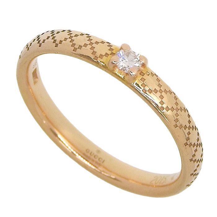 GUCCI グッチ ディアマンテ リング k18 750 WG 11号 中古 中古】グッチ GUCCI ディアマンティッシマリング リング K18