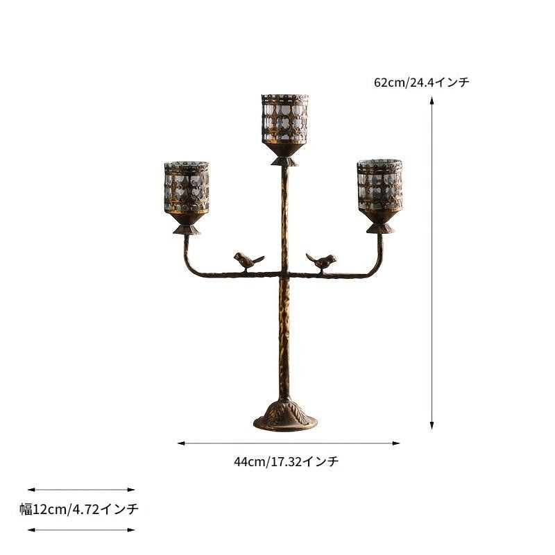 キャンドルホルダー キャンドルスタンド 3灯 アイアン 燭台