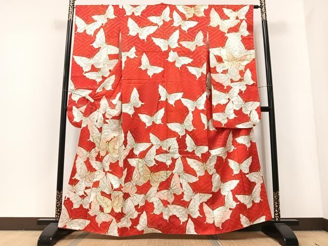 振袖 作家物 独創的なデザイン 幻想的 正絹 広衿 袷 着物 U-4948 平和屋着物□豪華振袖 駒刺繍 舞蝶文 金彩 正絹 逸品 CAAU6606xe