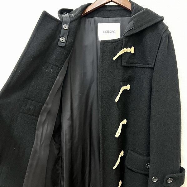 wnc インゲボルグ INGEBORG コート 黒 ダッフルコート フード ロング