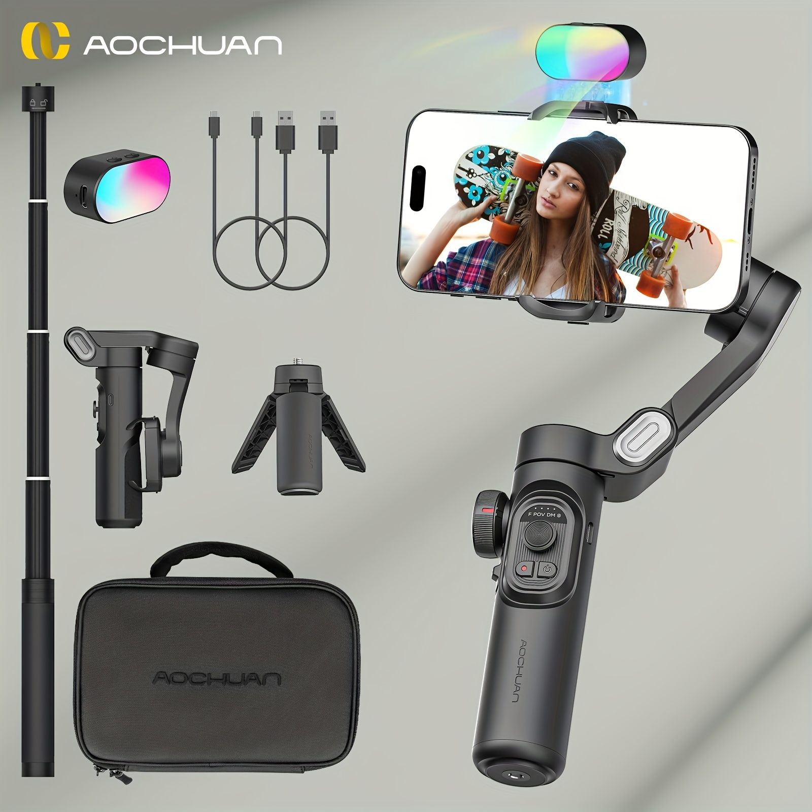 AOCHUAN 3軸スマートフォンギンバルスタビライザーキット