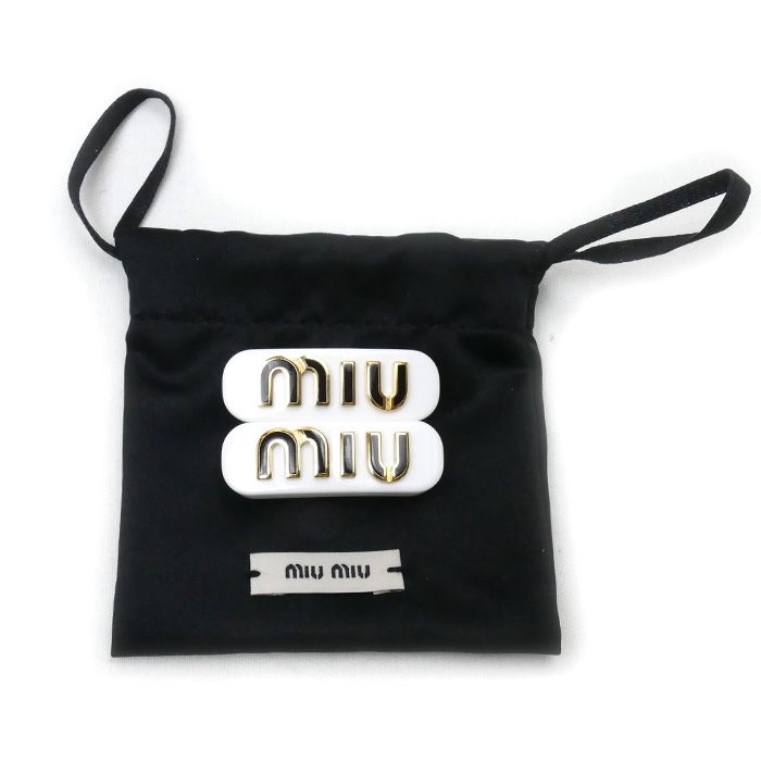 MIUMIU ミュウミュウ GP ロゴ ヘアクリップ ヘアアクセサリー 51F072