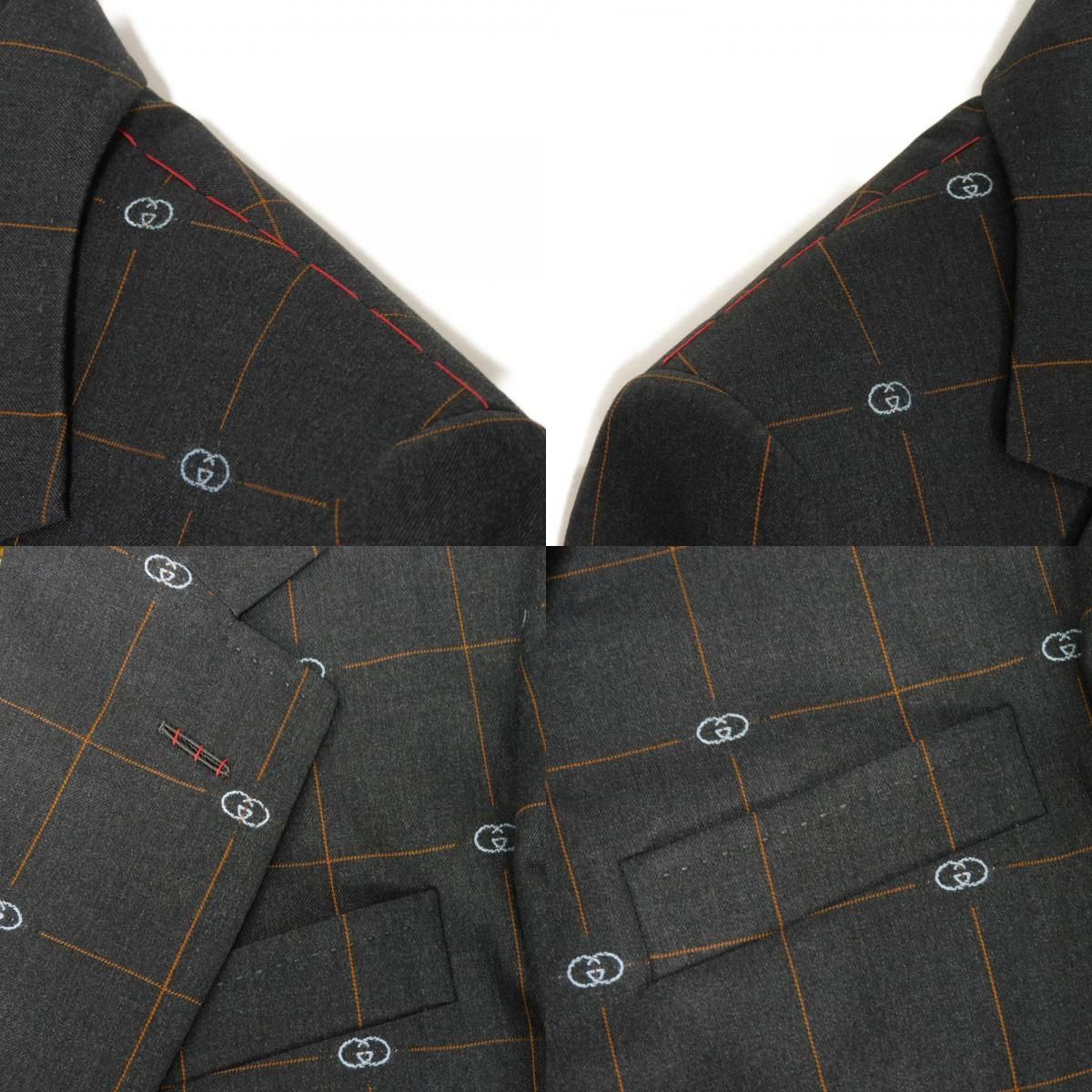 GUCCIグッチダークグレースーツ 44 GUCCI - 美品 グッチ GUCCI セットアップ スーツ シングル