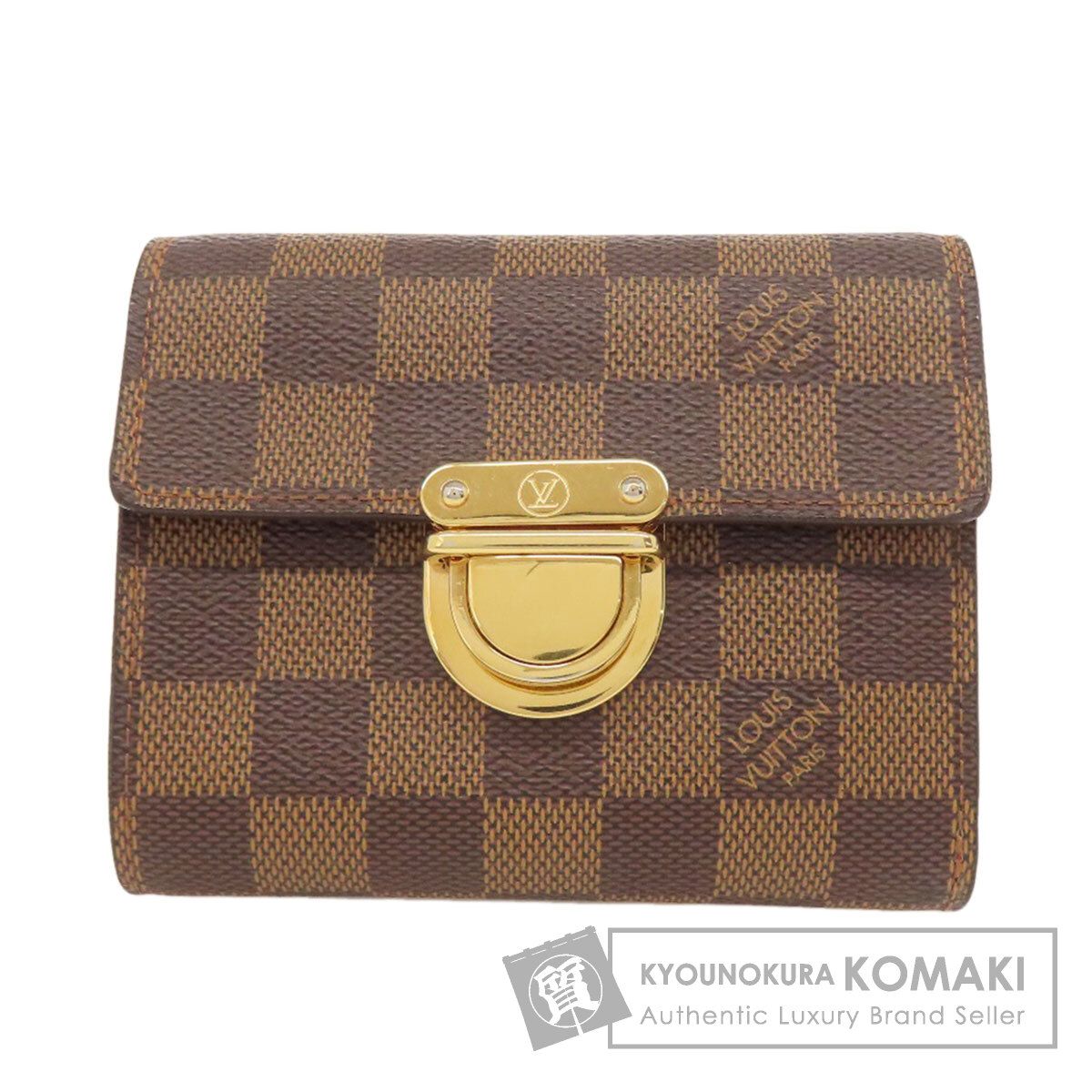 LOUIS VUITTON ルイヴィトン N60005 ポルトフォイユ コアラ 二つ折り財布 小銭入れあり ダミエキャンバス レディース
