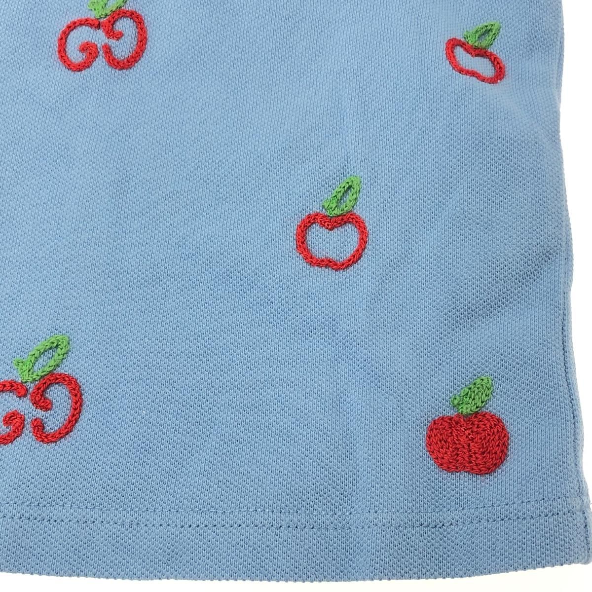  GUCCI グッチ GG×りんご柄 半袖 ポロシャツ サイズ 12 18ｍ ブルー キッズ ポロシャツ トップス