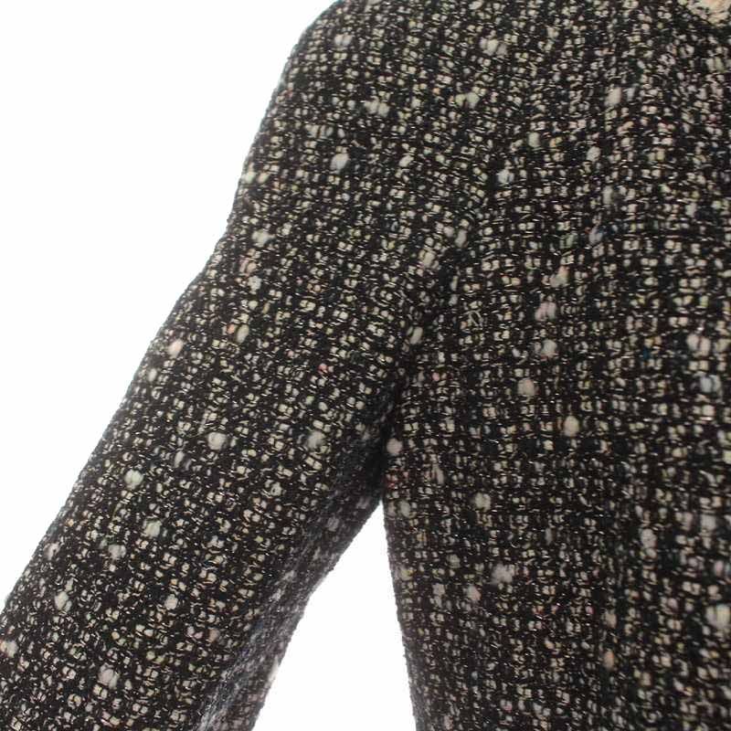 シャネル CHANEL ツイードジャケット ノーカラージャケット ウール混  