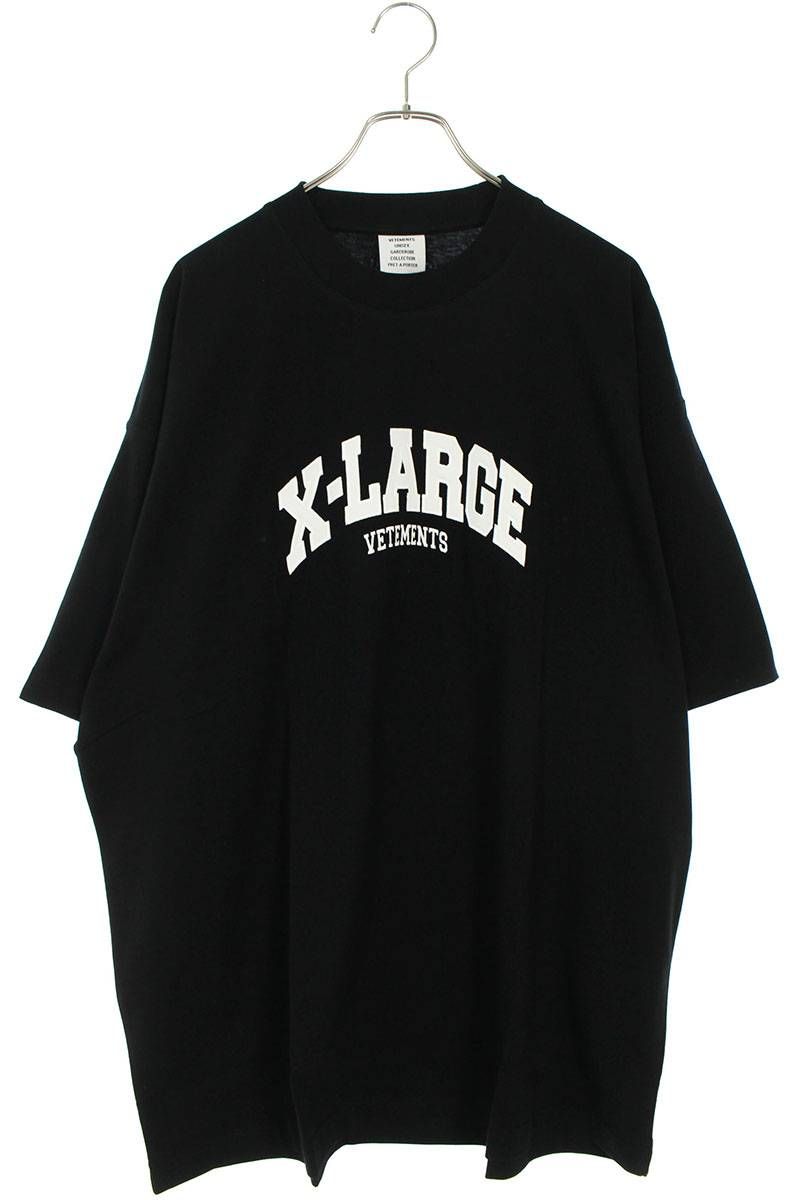 ヴェトモン  23AW  UE54TR280B BLACK X-LARGE刺繍Tシャツ  メンズ XS