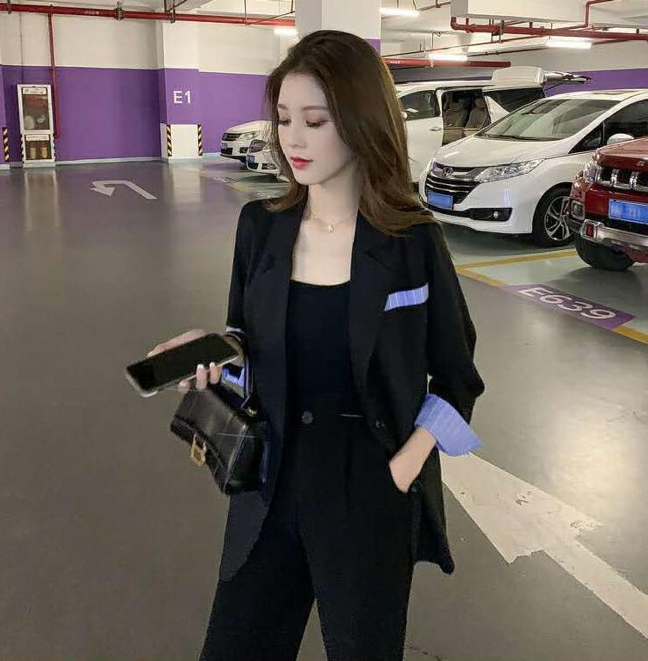 韓国ファッション セットアップ レディーススーツ＋パンツ 長袖スーツ