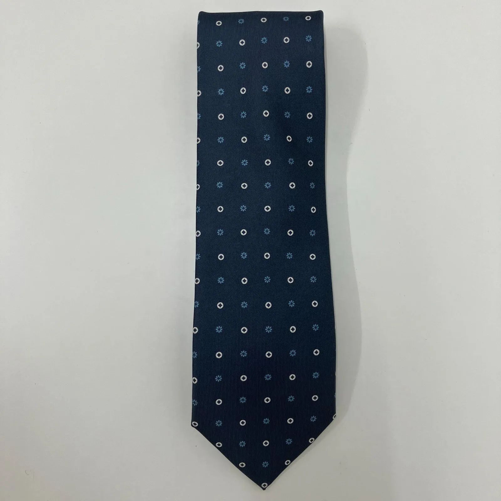 E. Marinella 黒白ドット ネクタイ MARUNOUCHI / TIES 】ノヴェピエゲ（9つ折り）シルクジャカード